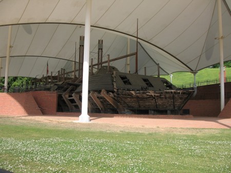 Salvage of the ironclad, USS Cairo, in Vicksburg National Military Park.