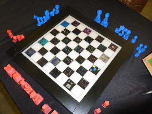 The chess board.