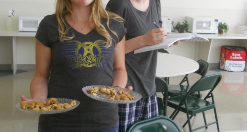 Collecting data on cookie fluffiness and taste. Because of the smell emanating from the kitchen, there were no shortage of test subjects.