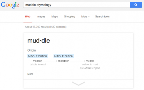 The etymology of "muddle".