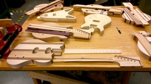 Bodies, fretboards and necks.