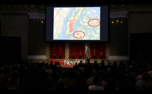 Image capture from Ben Wellington's TED Talk on what can be done with data from New York City.