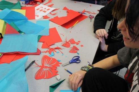 Paper butterflies.