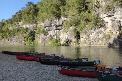 Limestone bluffs along the Current River.