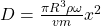 D = \frac{\pi R^3 \rho \omega}{ v m } x^2 