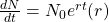  \frac{dN}{dt} = N_0 e^{rt} (r) 