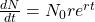  \frac{dN}{dt} = N_0 r e^{rt} 