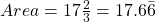  Area = 17 \frac{2}{3}  = 17.6\bar{6}