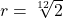  r = \sqrt[12]{2} 