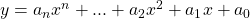 y = a_n x^n + ... + a_2 x^2 + a_1 x + a_0 