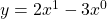 y=2x^1-3x^0 