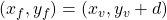  (x_f, y_f) = (x_v, y_v + d)  